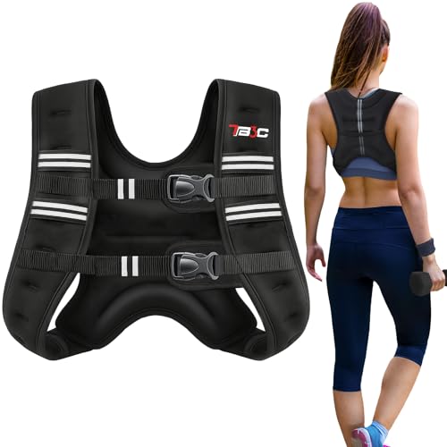 TB3C Weighted Vest Woman - 6lb/8lb/12lb/16lb/20lb/25lb/30lb Womens Weight Vest for Walking, Strength Training Weight Vests for Men, Reflective Stripe Fitness Vest for Workout Running Jogging