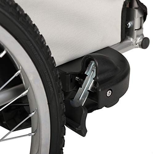 Clevr Elite 3-in-1 Double 2 Seat Bike Bicycle Trailer Jogger Stroller for Kids Children - Foldable for Storage, Light Blue - Thumbnail 7