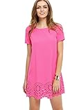 SheIn Women's Crew Neck Short Sleeve Hollow Shift Dress
