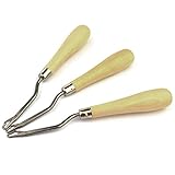 Jmkcoz 3 Pack Wooden Bent Rug Latch Hook Tool Kit 6.5 Inch