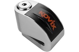 KOVIX Alarm Disc Lock - Motorcycle Security with Easy Push Down Locking Technology - Security Level 6 - Lock Pin Diameter 6mm