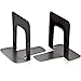 Officemate Steel Bookends, Nonskid, 4.75 x 5.13 x 5, Black, 1 Pair