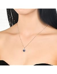 Collar y dije con forma de corazón, piedra natal, regalo para el día de la madre