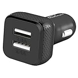 KabelDirekt 4.8A / 24W 2 Port High Speed Car Charger with IDD Technology (Intelligent Device Detection) for Apple, Samsung, Android, iOS devices and a lot more - 12-18V - black - TOP Series