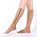 Zipper Compression Socks (2 Pairs), Open Toe Leg Support Medical Edema Varicose Veins Swollen Sore Knee Stockings