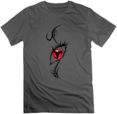 NCKG Men's Sasuke Uchiha Eye Short Sleeve Teei, Color DeepHeatherSize M