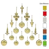 youseexmas Mouth Blown Glass Christmas Ornaments Pack of 17 Medium Size (Golden)