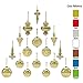youseexmas Mouth Blown Glass Christmas Ornaments Pack of 17 Big Size (Golden)