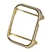 Callancity 44mm Metal Case Plated 24kt Gold Rhinestone White Crystal Diamond Face Cover Compatible with Apple Watch Series 4 for Men/Women (44MM Gold)