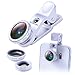 Phone Lens Kit 3 in 1 Clip-On+180° Degree Fisheye Lens+0.67 Wide Angle Lens+10X Macro Lens for iPhone, Samsung Galaxy, iPad, Android Devices and Smartphones with Flat Camera by TechArtists