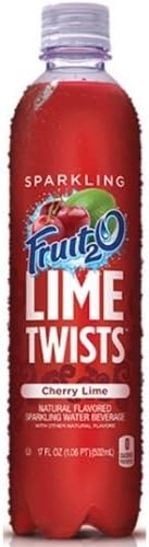 Sparkling Fruit2O Lime Twist Cherry Lime Beverage, 17 Fluid Ounce -- 12 per case.