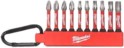 Milwaukee Shockwave Impact Duty Screwdriver Bit Carabiner Set 10 Piece Variety