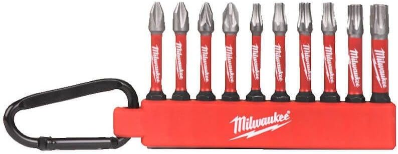 Milwaukee Shockwave Impact Duty Screwdriver Bit Carabiner Set 10 Piece Variety