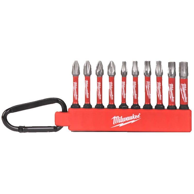 Milwaukee - Shockwave Impact Duty Screwdriver Bit Carabiner Set 10 Piece, Variety Pack