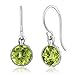 Gem Stone King 925 Sterling Silver Peridot Gemstone Birthstone French Wire Women's Earrings, 1.80 Ct Green 6MM