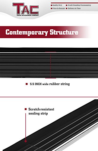 TAC Running Boards Fit 2014-2019 Toyota Highlander (No Drilling/Cutting Required) Aluminum Black Side Steps Nerf Bars Rock Panel Off Road Exterior Accessories (2 Pieces Running Boards)