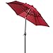Abba Patio 7.5ft Patio Umbrella Outdoor Umbrella Patio Market Table Umbrella with Push Button Tilt and Crank for Garden, Lawn, Deck, Backyard& Pool, Red