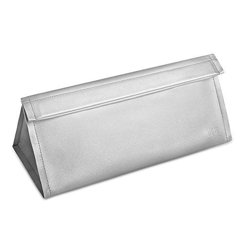 BUBM Travel Portable Storage bag for Dyson Supersonic Hair Dryer, Magnetic Flip PU Leather Moistureproof Anti-scratch Dustproof Shockproof Protection Organizer Travel Gift Case (Silver) - Thumbnail 6