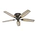Hunter 52 inch Indoor Ceiling Fan with LED Light - Bronze Ceiling Fan with Pull Chain, For Bedroom, Living Room, or Kitchen, Low Profile Mount, No Remote, 5 Blades - Kenbridge 53379, Noble Bronze