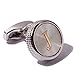 HJ Men's 2PCS Fashion Dazzle Tuxedo Shirts Platinum Plated Cufflinks Initial Letter 2 Color A-Z (silver J)