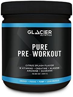 Glacier Nutrition Pure Pre-Workout Powder – 300 g – No Dairy, Gluten, Preservatives or Artificial Ingredients
