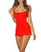 ZANZEA Women's Sexy Lingerie Lace Teddy Chemises Full Slips Sleepwear Mini Babydoll Nightgown G-String Red 4