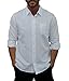 Short Fin Long Sleeve Linen Shirt (White, Size X Large, L8060)