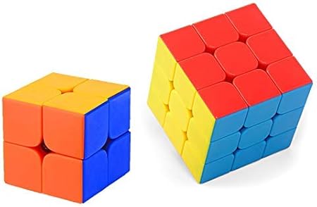 Toy Arena Set of 2 Cube 2X2 3x3 Rubic Cube High Speed Stickerless Magic Rubik Puzzle Cube Brainstorming Game Toy