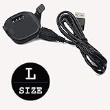 Replacement Charger for Forerunner 10/15 for Women/Man - TenYun USB Data Charger Dock Charging Cable for Garmin Forerunner 10/Garmin Forerunner 15 Size:Small/Large (Large-Black)