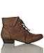Women's Pointy Toe Oxford Low Chunky Heel Lace Up Ankle Bootie Boots With Collar Flip Over