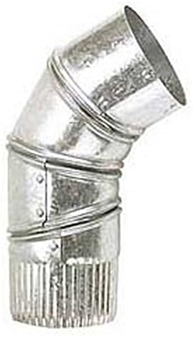 Norwesco 144010 90-Degree Galvanized Adjustable Stovepipe Elbow, 6"