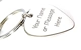 Guitar Pick - Custom Any Message - Personalized Keychain Stainless Steel Guitar Pick - Key Chain