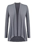 Women Long Sleeve Soft Knit Fluid Drape Solid Slim Cardigan Sweater