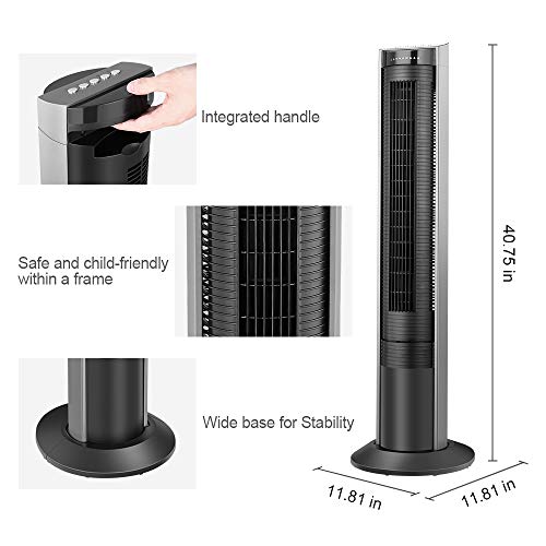 Airvention Tower Fan 41 inch, Quiet, Remote Control, Timer, 100