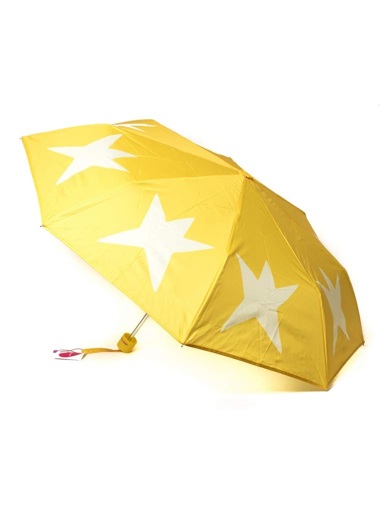 Agatha Ruiz de la Prada Star Folding Umbrella for Adults - Compact Heavy Duty Outdoor Umbrella - Portable Travel Umbrella - Yellow