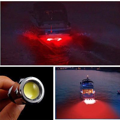 Red 6 LED 1/2" NPT 9W Underwater Boat Drain Plug Light w/ Waterproof Connector Set42