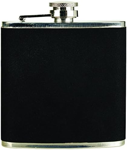Personalized Custom Gift Stainless Steel Liquor Flask, Food Grade 304 (18/8), Premium Quality Heavy Duty, Attached Screw on Cap, 6oz. Flask (Black Velvet) Free Engraving