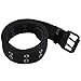 Samtree Canvas Web Belts for Men Women,Double Grommet Hole Buckle Belt(Black)