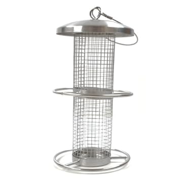 Weatherproof Stainless Steel Bird Feeder Hanging 60129 Height 27 5