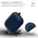 SATLITOG for AirPods Pro(2nd/1st Generation), Protective Silicone Case with Keychain Compatible with Apple AirPods Pro(2022/2019) (Front LED Visible) - Midnight Blue