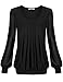 Bebonnie Women Clothing Tops, Womens Ladies Basic Jersey Fashion Peasant Banded Blouse T Shirts Tunic Top XXL Black