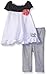 Calvin Klein Baby-Girls Chiffon Overlay White Tunic and Printed Jersey Leggings, Black/White, 0-3 Months