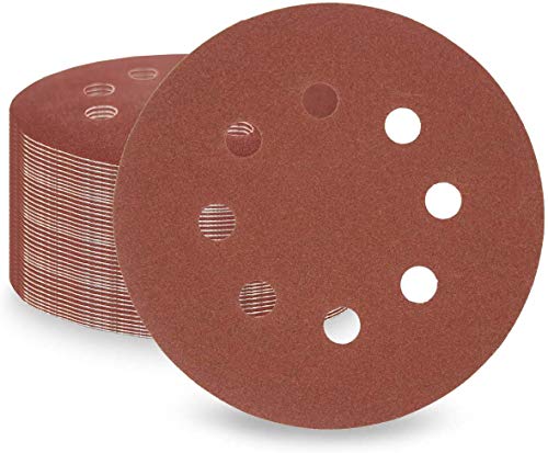 LESNIC 2000 Grit Sanding Discs 50 pcs, 125mm Sanding Sheets 5in 8 Holes Pads Hook and Loop for Orbit Orbital Sander and All Oscillating Tools