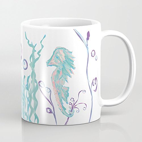 LVYZIHO Mug - Coral Dreams - Seahorses Ceramic Coffee Mug White - Funny Wine Mug - 11OZ Coffee Mug - Perfect for Wedding, Mothers Day, Fathers Day or Friends