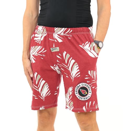Zubaz NFL Adult Unisex Z88 Embroidered Leaf 3 Team Color Short, Arizona Cardinals, X-Large at Amazon