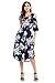 Annflat Women's Summer Floral Print Bell Sleeve Casual Midi Dress with Pockets S-XXL
