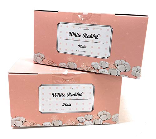 White Rabbit Premium Cotton Pad Authentic Korean 100% cotton- box of 200 cotton Pads per box- Untreated, Grown Free of Pesticides and Chemical Fertilizers (2 Pack, Plain)