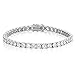 Silver Tone 4mm Round Cut Tennis Bracelet High Quality 7 Inches