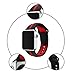EloBeth for Apple Watch Band 42mm, Soft Silicone Sport Replacement Wrist Strap Stripe Color Splicing for Apple Watch Series 3/2/1 Nike+ Sport Edition Smart IWatch (Red/Black 42mm)