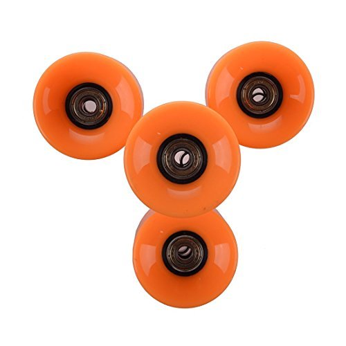 BARGAIN HOUSE Skateboard wheel, four set skateboard wheels Suitable for 6 cm diameter and 4.5 cm wide pennies Orange - Thumbnail 4